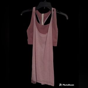 Lululemon sz 8 workout top w built in sports bra rose pink